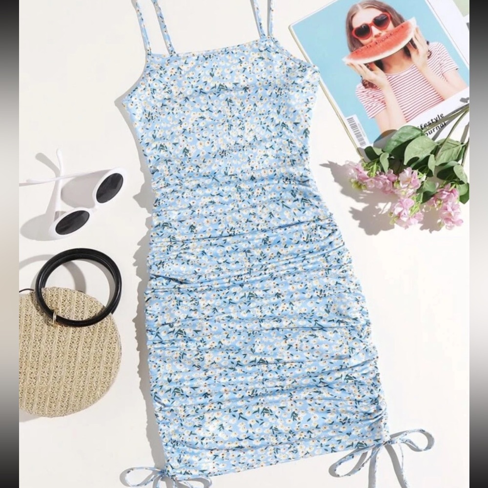 Blue floral dress